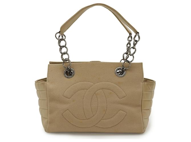 Borsa a spalla Chanel Coco Mark Chain Beige - vista 2