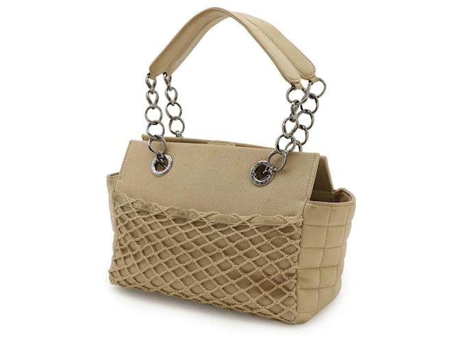Borsa a spalla Chanel Coco Mark Chain Beige - vista 3