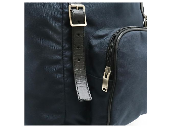 Yves Saint Laurent Navy Canvas Rucksack Marineblau - Ansicht 10