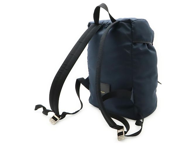 Yves Saint Laurent Navy Canvas Rucksack Marineblau - Ansicht 3