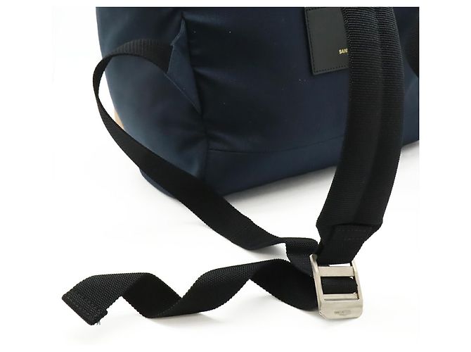 Yves Saint Laurent Navy Canvas Rucksack Marineblau - Ansicht 6