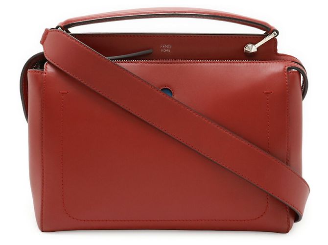 Borsa a spalla in pelle rossa Fendi Rosso - vista 2