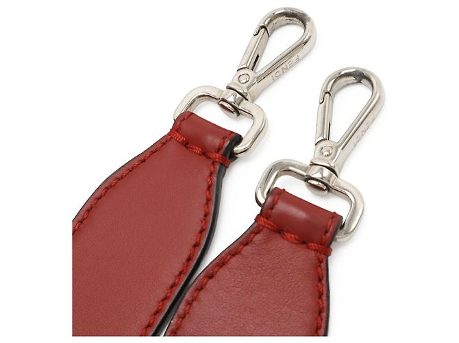 Borsa a spalla in pelle rossa Fendi Rosso - vista 6