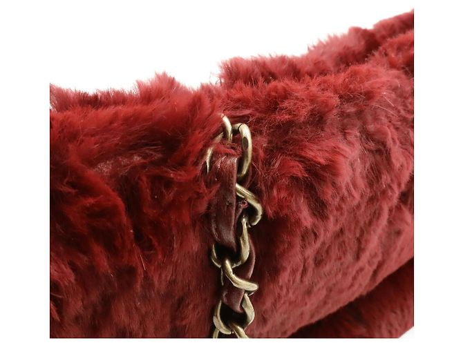 Borsa a spalla in pelliccia di coniglio Chanel con catena e logo Coco Bordò - vista 8