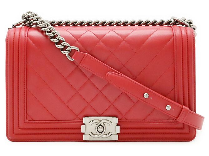 Le Boy Bolsa de Ombro Matelassé Boy da Chanel Vermelho - vista 2