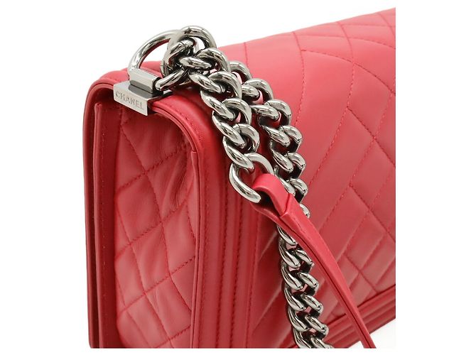 Le Boy Bolsa de Ombro Matelassé Boy da Chanel Vermelho - vista 5