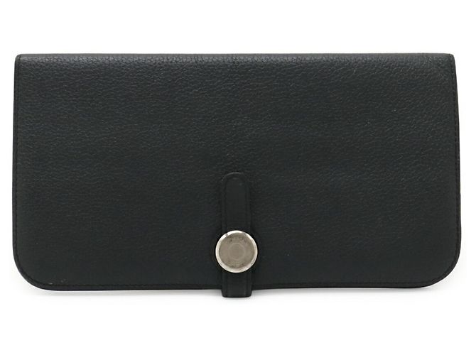 Cartera bifold larga Hermès Dogon Recto Verso Gris Gris antracita - vista 2