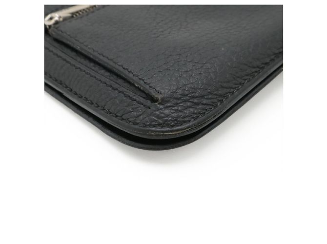 Cartera bifold larga Hermès Dogon Recto Verso Gris Gris antracita - vista 4