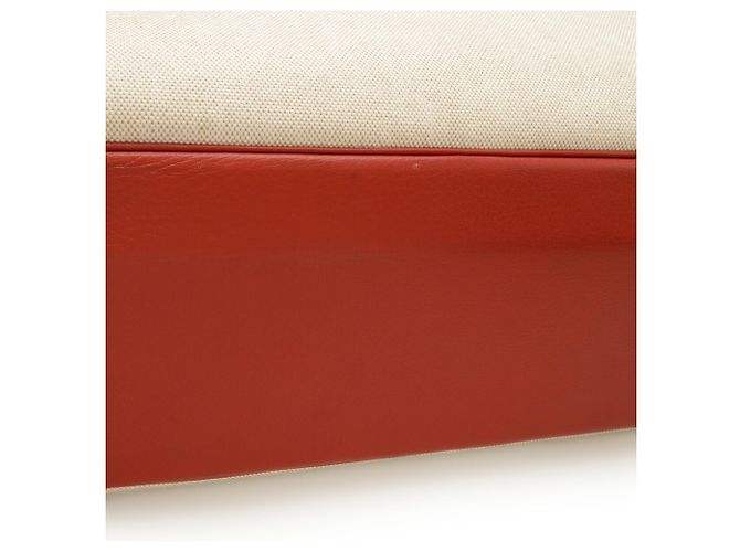 Borsa Boston/Voyage Hermès Victoria 50 in beige e rosso - vista 5