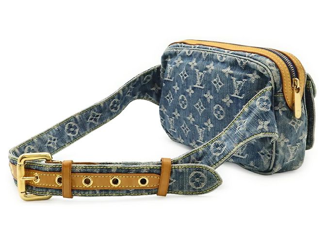 Bum bag in denim Monogram Louis Vuitton Blu Monogramma - vista 3