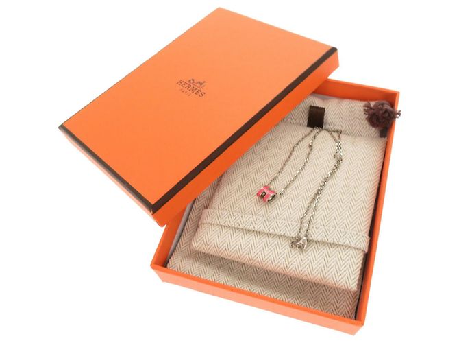 Collana Hermès Pop H Mini Rosa Tropico Argento - vista 2