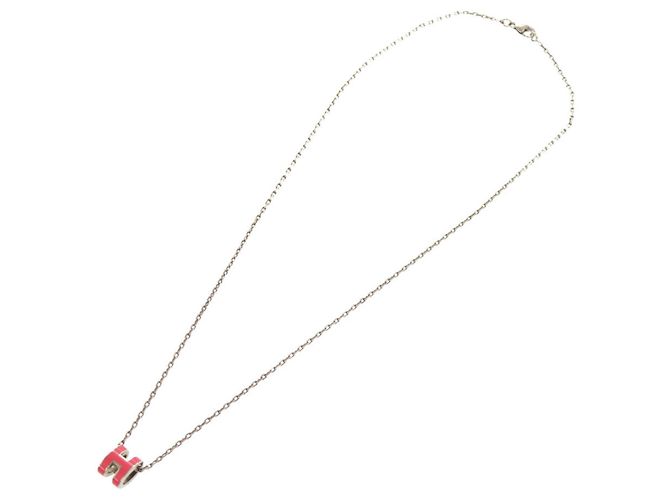 Collana Hermès Pop H Mini Rosa Tropico Argento - vista 3
