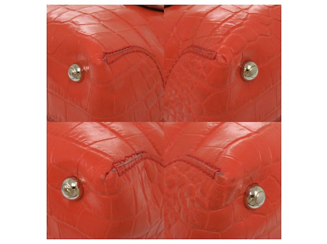 Borsa in pelle rossa con stampa coccodrillo di Tod's Rosso - vista 4