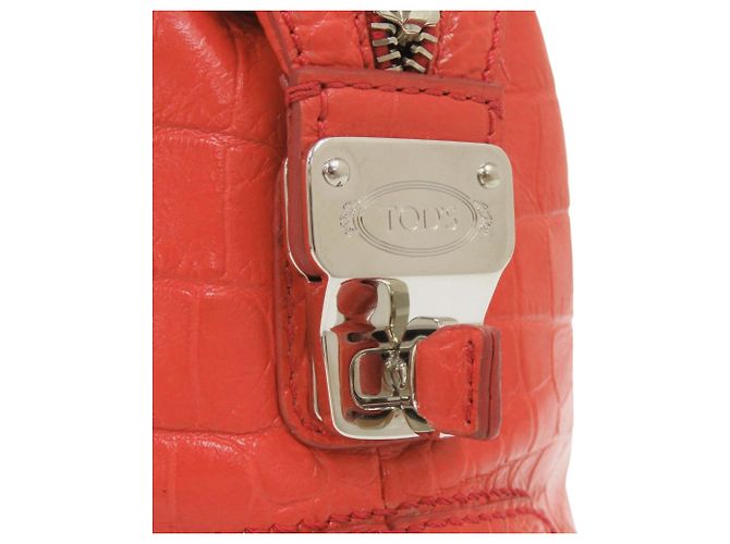 Borsa in pelle rossa con stampa coccodrillo di Tod's Rosso - vista 8