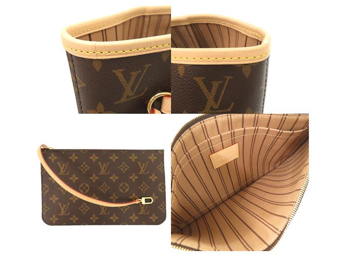 Borsa tote Louis Vuitton Neverfull MM Monogram Rose Beige Marrone - vista 10