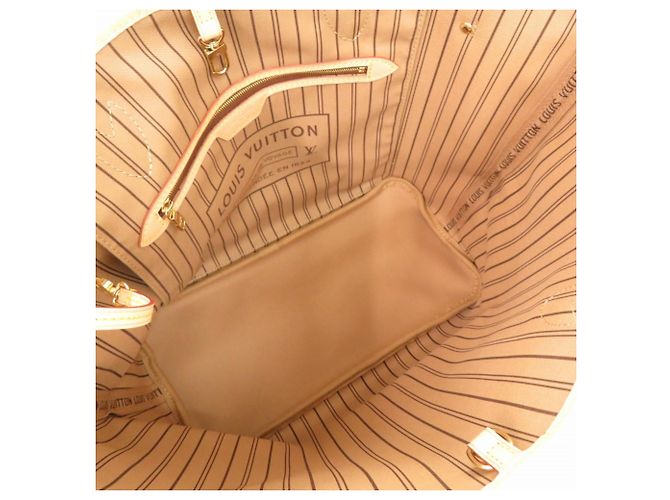 Borsa tote Louis Vuitton Neverfull MM Monogram Rose Beige Marrone - vista 7