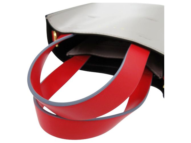Borsa in pelle Museo 2 in 1 Marni Marrone Nero Rosso - vista 7