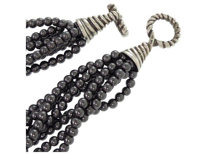 Tiffany & Co. 8-strängige Hämatit Choker-Halskette Silber - Ansicht 5