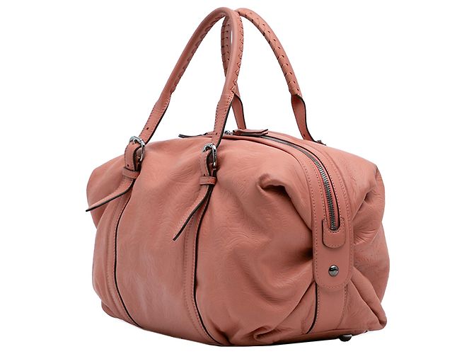 Bolsa Boston em couro laranja com relevo Anagram LOEWE Pescaria - vista 2