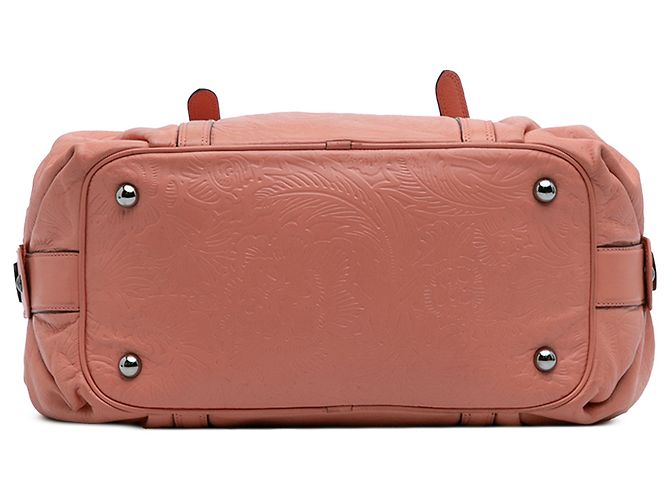 Bolsa Boston em couro laranja com relevo Anagram LOEWE Pescaria - vista 3