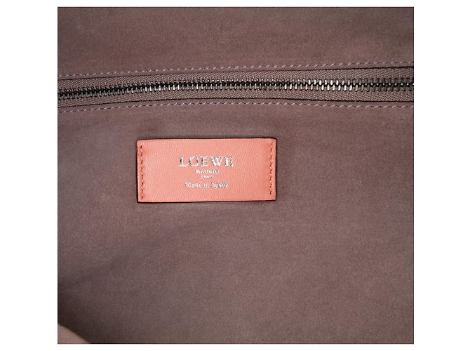 Bolsa Boston em couro laranja com relevo Anagram LOEWE Pescaria - vista 5