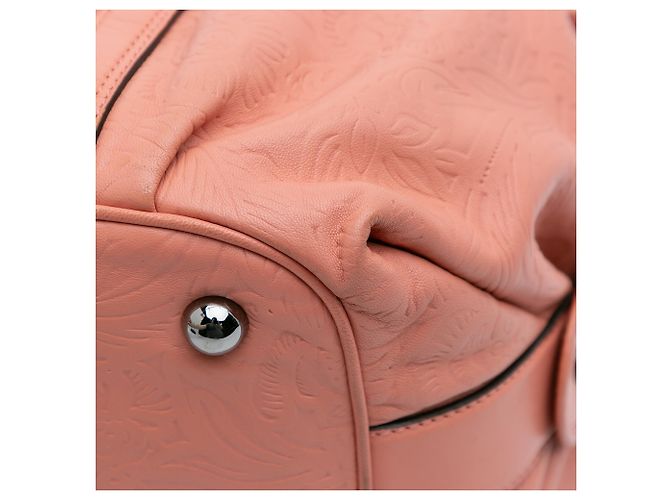 Bolsa Boston em couro laranja com relevo Anagram LOEWE Pescaria - vista 9