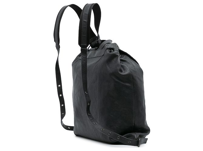 Schwarzer Nappa Intrecciato Drawstring Rucksack von Bottega Veneta - Ansicht 2