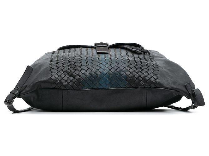 Schwarzer Nappa Intrecciato Drawstring Rucksack von Bottega Veneta - Ansicht 3