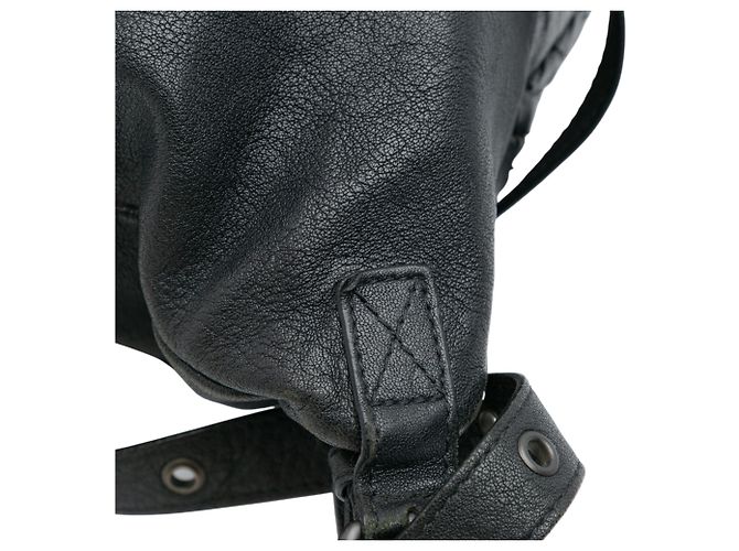 Schwarzer Nappa Intrecciato Drawstring Rucksack von Bottega Veneta - Ansicht 8