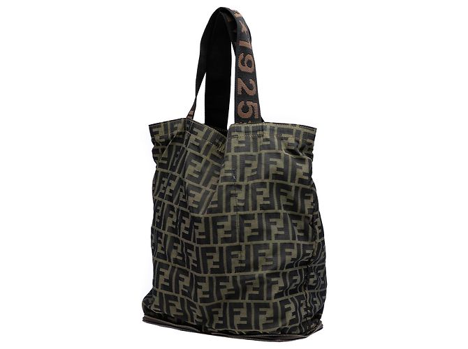 Fendi Brown Zucca Canvas and Nylon Foldable Tote - view 2
