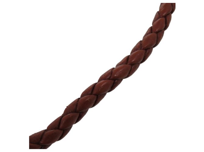 Bracciale in pelle Hermès con charm Marrone Argento - vista 7