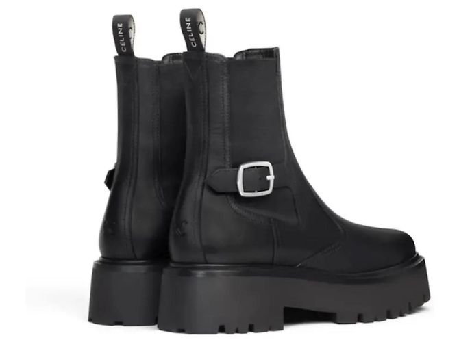 Stivali Chelsea Bulky Céline in pelle nera Nero - vista 5