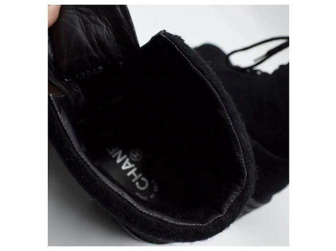 Botas de combate Chanel negras de tweed Negro - vista 5