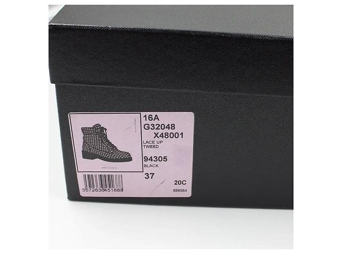Botas de combate Chanel negras de tweed Negro - vista 8