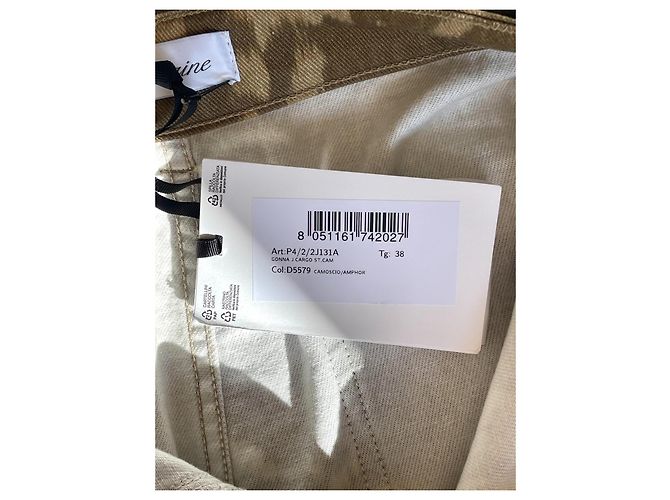Falda mini cargo de camuflaje Blumarine con cinturón marrón beige Castaño - vista 10