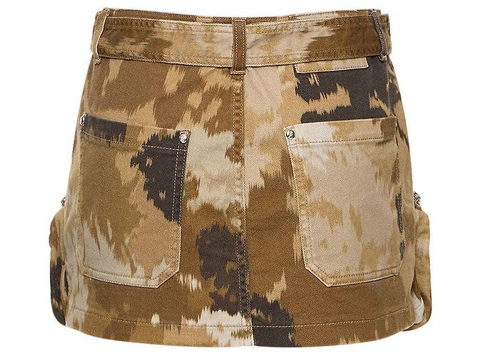 Falda mini cargo de camuflaje Blumarine con cinturón marrón beige Castaño - vista 4
