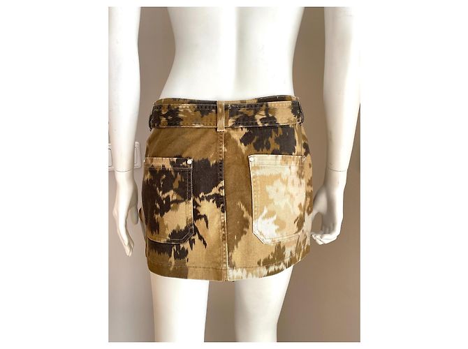 Falda mini cargo de camuflaje Blumarine con cinturón marrón beige Castaño - vista 7
