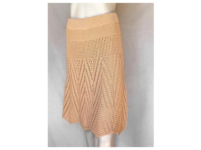 Falda de punto Chloé algodón rosa arena Beige - vista 4