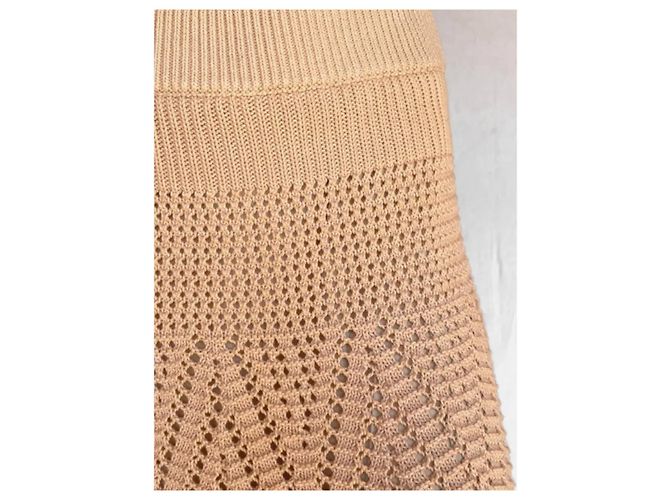 Falda de punto Chloé algodón rosa arena Beige - vista 5