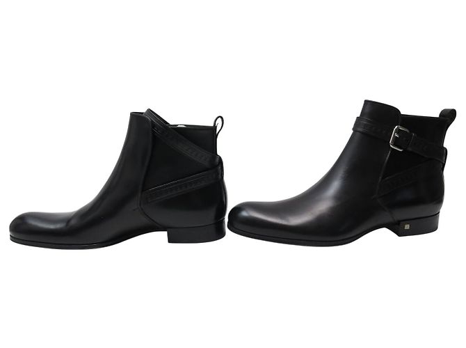 NUOVE STIVALI ANKLE BOROUGH LOUIS VUITTON 9 43 PELLE NERA Nero - vista 2