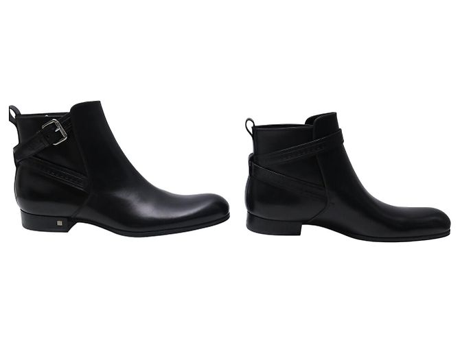 NUOVE STIVALI ANKLE BOROUGH LOUIS VUITTON 9 43 PELLE NERA Nero - vista 3