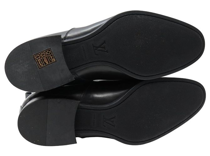 NUOVE STIVALI ANKLE BOROUGH LOUIS VUITTON 9 43 PELLE NERA Nero - vista 6
