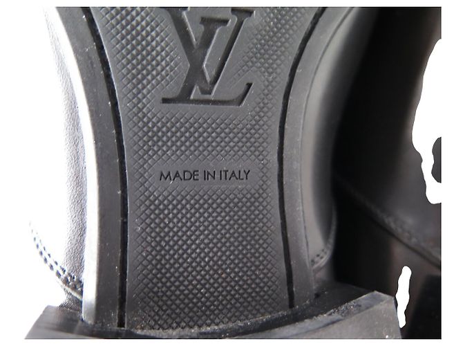 NUOVE STIVALI ANKLE BOROUGH LOUIS VUITTON 9 43 PELLE NERA Nero - vista 7