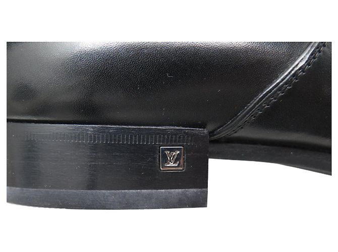 NUOVE STIVALI ANKLE BOROUGH LOUIS VUITTON 9 43 PELLE NERA Nero - vista 8