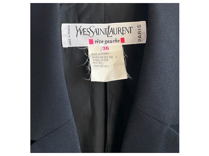 Blazer de lana negro Yves Saint Laurent Rive Gauche - vista 7