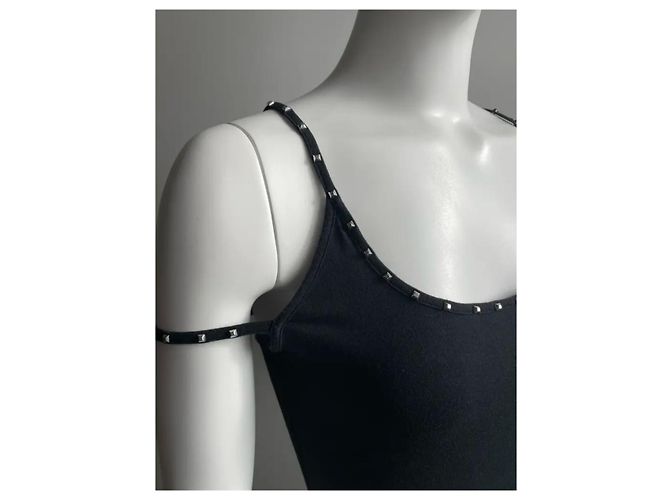 Canotta con spalline borchiate Versace Jeans Couture Nera Nero - vista 3