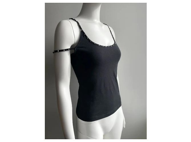 Canotta con spalline borchiate Versace Jeans Couture Nera Nero - vista 4