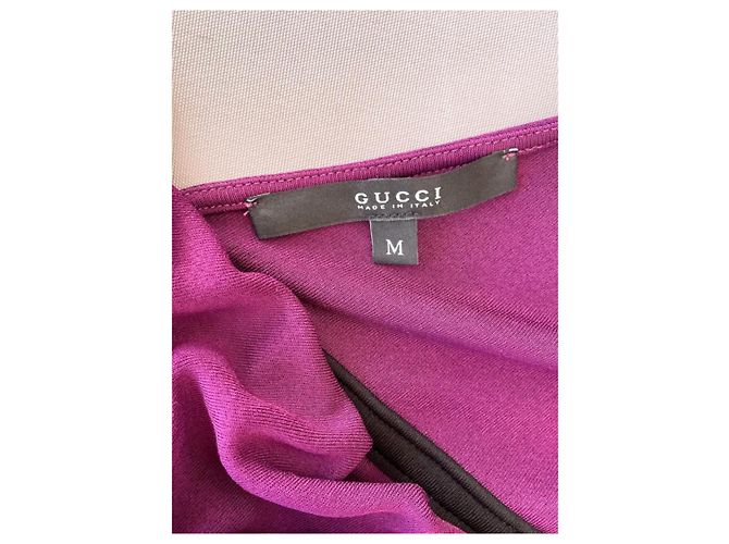 Top Peplum Gucci Nero Viola Rosso Viscosa Porpora - vista 4