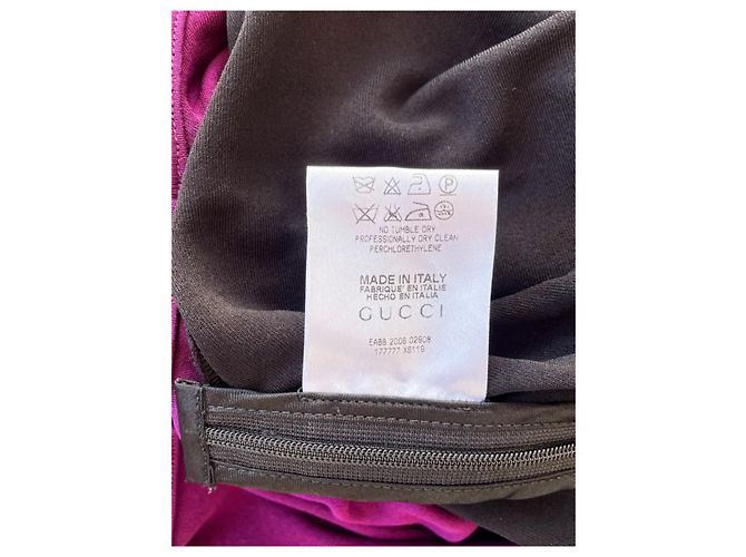 Top Peplum Gucci Nero Viola Rosso Viscosa Porpora - vista 6