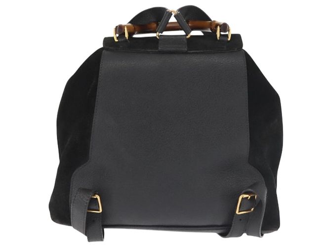 Gucci Vintage Bamboo Suede Medium Nero - vista 2